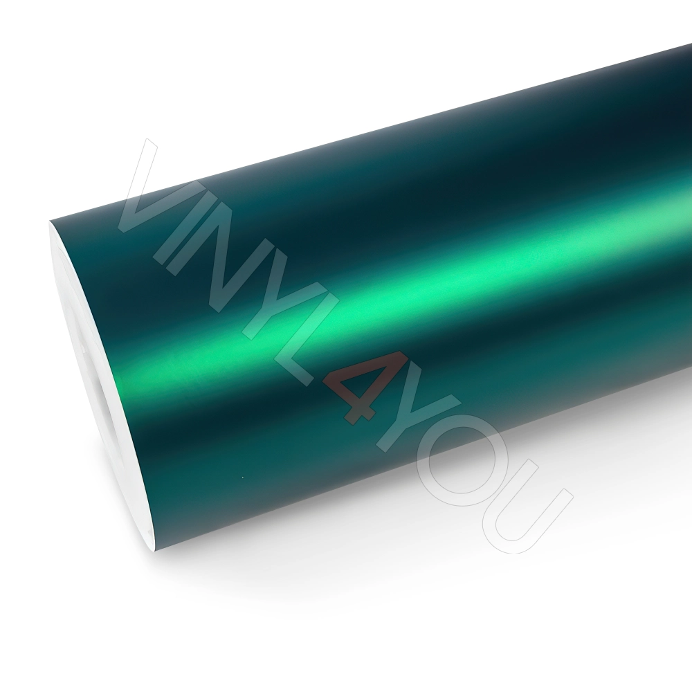 Матовый хром металлик темно-зеленый Green Black Silk